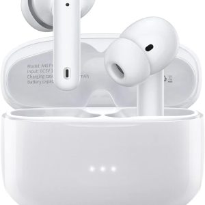 A40 Pro Wireless Earbuds, 50Hrs Playtime Bluetooth Earbuds Built in Noise Cancellation Mic with Charging Case, Bluetooth Headphones with Stereo Sound, IPX7 Waterproof Ear Buds for Phone