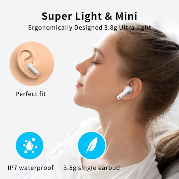 A40 Pro Wireless Earbuds, 50Hrs Playtime Bluetooth Earbuds Built in Noise Cancellation Mic with Charging Case, Bluetooth Headphones with Stereo Sound, IPX7 Waterproof Ear Buds for Phone - Image 4