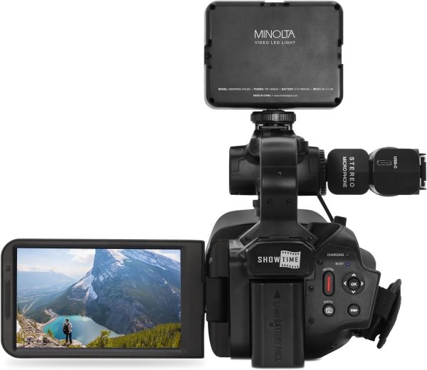 Minolta MN4KPRO 4K60FPS Ultra HD / 64 MP Autofocus Pro Camcorder Kit w/WiFi Bundle with Accessories - Image 3