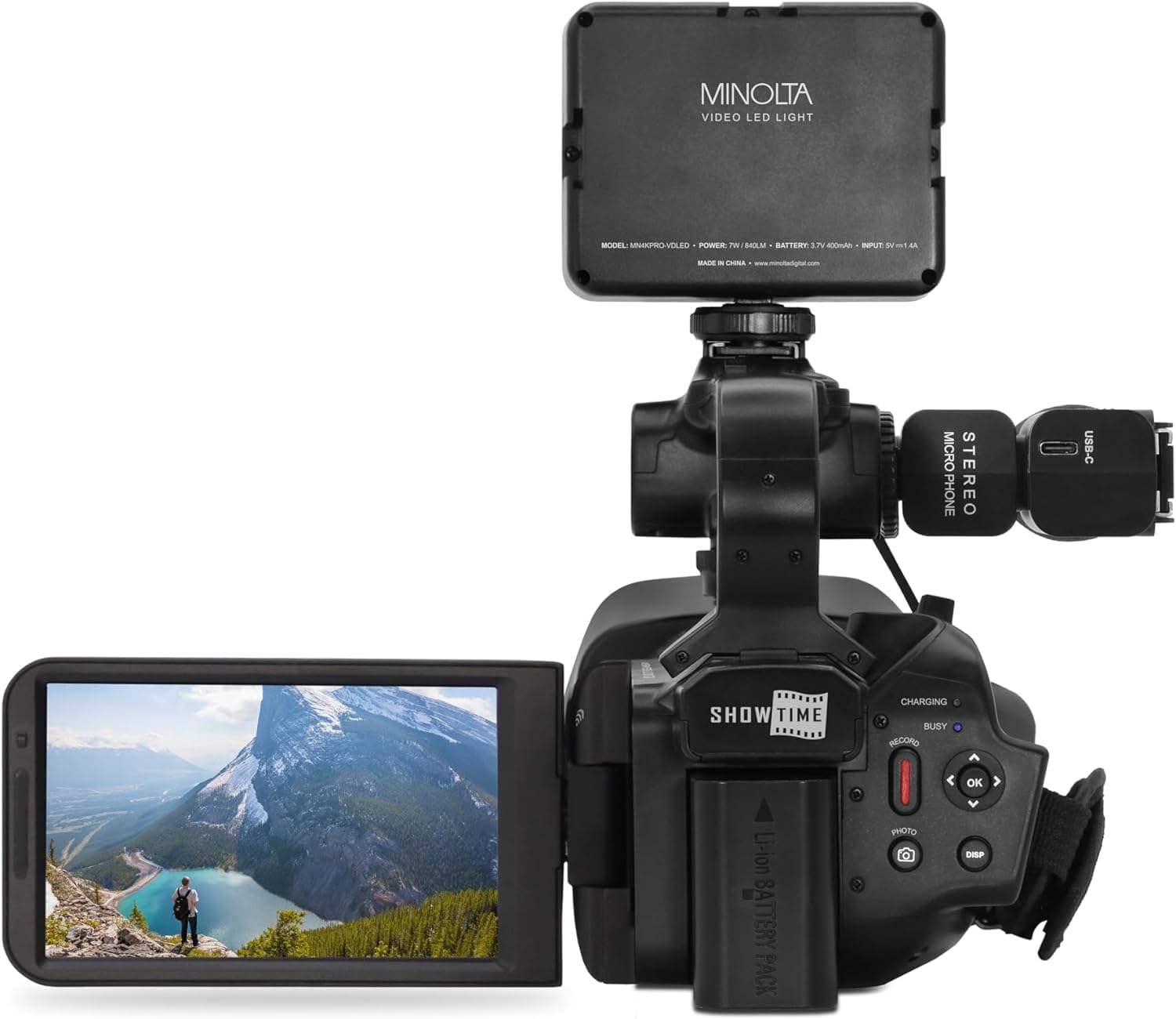 Minolta MN4KPRO 4K60FPS Ultra HD / 64 MP Autofocus Pro Camcorder Kit w/WiFi Bundle with Accessories - Image 3